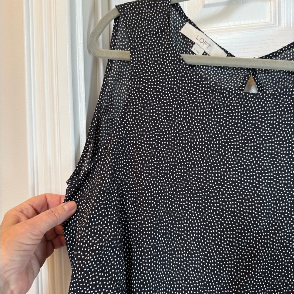 LOFT Black and White Polka Dot Romper #Backless #flattering - Picture 4 of 7